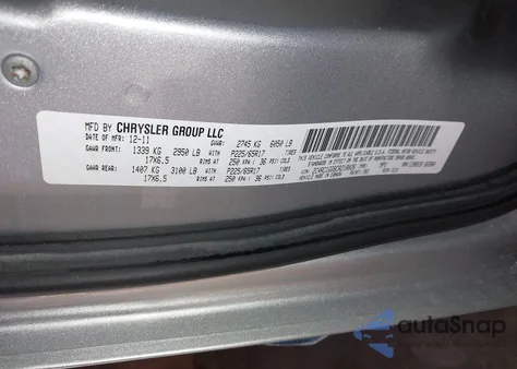 2012 Chrysler Town & Country Limited z USA, uszkodzony, nr VIN 2C4RC1GG8CR218026